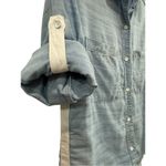 Bella Dahl  WOMEN'S FRAY HEM‎ BUTTON DOWN Chambray Tencel SHIRT Boho Chic Size XS Photo 3