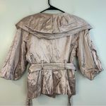 BCBGMAXAZRIA BCBGMaxAzaria Metallic Pink Double Breasted Belted Peplum Jacket XS Photo 5