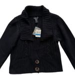 Sweater Project  Black Shawl Collar Crop Cropped Ribbed Cardigan Sweater XL NEW Photo 6