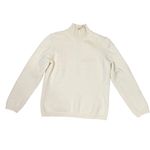 Ann Taylor  100% Italian Merino Wool Mock Turtleneck Sweater Size L Cream Preppy Photo 14