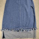 Vintage Sandra Fashion Denim Skirt 42 US 12 Blue Jean Fringe Western Rodeo Maxi Size L Photo 7