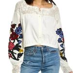 Free People Meadows Embroidered Top Size M NWT Photo 0