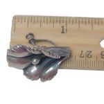 Sterling Silver Antique Artisan  Screw Back Orchid Flower Bold Statement Earrings Photo 8