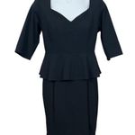 Kardashian Kollection Black Peplum 1/2 Sleeve Midi Dress XL Photo 0