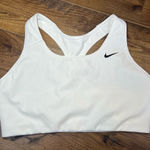 Nike  Dri-Fit Sports Bra White Racerback Athletic Logo Unpadded Stretch Womens XL Photo 0