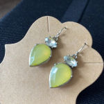 NWT Yellow Crystal Teardrop Earrings Photo 1