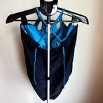 Cupshe  Womens Large Blue Black High Neck Cut Out One Piece Swimsuit NWT Photo 2