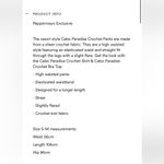 Peppermayo  Cabo paradise crochet knit pant S/M Photo 2