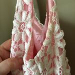 Vintage 60s early 70s Union Made Pink Lace Formal Prom Dress size XS Photo 8