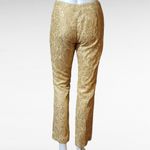 Neiman Marcus Nicole Miller Collection Gold Metallic Lace Straight Leg Pants Size 2 Photo 4