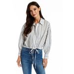 Drew  Kylie Striped Tie Waist Top Long Sleeve‎ Size Small Photo 8
