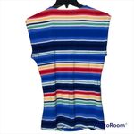 CHAPS  large womens blouse striped v neck short sleeve wrap look bright colors Photo 8