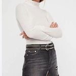 Free People black distressed mini relaxed denim Jean skirt - loose 26 ($60) Photo 0