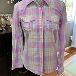 Aeropostale Signature Eighty-Seven Women’s Medium Plaid Button Down Shirt Purple Photo 1