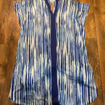 iRelax Nightgown Coverup Blue Printed Size L/XL Short Sleeve Light‎ Dress V Neck Size L Photo 0