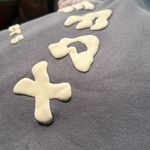 White Fox Boutique  Gray Crew Neck Sweater with bubble letters Photo 4