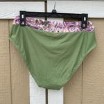 Nicole Miller Green Tankini Top Swimsuit Plus Size 2X Ruched Paisley Photo 5