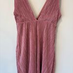 Free People  Twist And Shout Desert Rose Pink Mini Dress Pleated VNeck Sleeveless Photo 5
