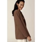 Anthropologie  Maeve Oversized Blazer Jacket Size Small Double Breasted Brown Photo 3
