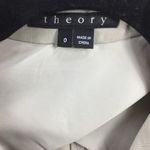 Theory Open Front Blazer Leather Sleeves Cohen Jacket Size 0 Photo 3