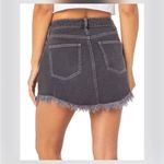 Celebrity Pink Washed Out Black Frayed Fringed Hem Mini Skirt Pockets 15/32 Photo 1