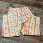 Free People  Women's 100% Cotton She's All That Plaid Crop High Waist Pants Sz 8 Photo 6