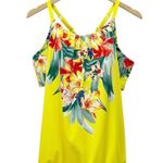 Cacique NWT SWIM by Yellow Floral Blouson Tankini & Bikini Bottom Set Size 14/16 Photo 2