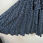 Brandy Melville Women's Mini Dress Navy Blue Floral Tiered Flowy Tie Back Small Photo 8