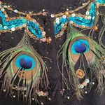 Woman’s just sweater with genuine peacock feathers 🪶 decoration Photo 3