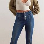 Free People CRVY Curvy Nix Corset Jeans Knox Blue Size 28 New Womens Photo 0