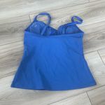 Athleta Womens Blue Ruched Front Twister Tankini Tank Top Size 34 B/C Photo 2