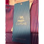 Cupshe  Purple Pink Stripe High Waisted Bikini Set Top Bottom Size L Photo 3