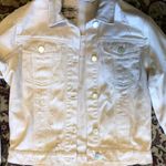 Miss Selfridge peachyWhite Cropped distressed Jean Jacket size 2 Photo 2