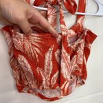 Aeropostale ‎ women’s orange leaf cropped elastic halter summer tie top medium Photo 3