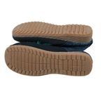 Womens Wedge Heels Canvas Floral Embroidered Ankle Strap Navy Blue 255 US 8.5 Photo 3