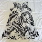 Pacific Beach Womens Small White Blue Tropical Sleeveless Cover Up Dress Tie Photo 0