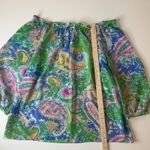 CHAPS Womens Multicolor Paisley Sheer Blouse in Green Sz 2X | Sheer Lightweight Photo 11