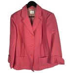 Emma James Wome Petite 16 Coral Linen Blend Blazer Jacket Lace Back Tie Career Photo 0