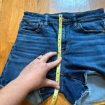 American Eagle Women’s Super High-Rise Shortie Size 0 Dark Wash Cut Offs Photo 2