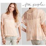 Free People  Peach Lace Dolman Short Sleeve Top Photo 2