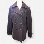 New York And Company wool blend chocolate brown pea coat-size 8 Photo 3