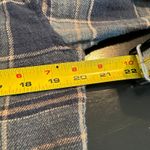 American Eagle Cropped Plaid Flannel Button Up Long Sleeve Blue Women's Small‎ Photo 5