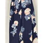Floral Maxi Dress Size S Navy Blue Pink Halter Photo 1