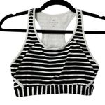 Athleta Black White Striped Wireless Sports Bra Womens XS Athletic Classic Gym Photo 0