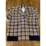 Veronica Beard  Enzo Dickey Oversized Plaid heavy knit tweed Vest Sz Large Photo 1