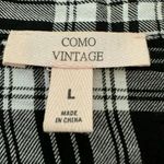 Como vintage  Tunic Top Black White Button Down Baby Doll Long Sleeve SZ L #2275 Photo 5