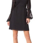 Club Monaco  Jowdie Classic Black Sheer Sleeves Polka Dot Wrap Dress Size 2 Photo 0