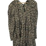 ASOS  Brown Leopard Print V-Neck Puff Long Sleeve Mini Dress 8 Photo 0