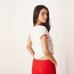 Free People NWT + For Love & Lemons I Love You Heart Baby Tee In White Photo 7