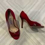 Jimmy Choo Women’s Red Suede Rocky Peep-Toe Pumps Photo 0